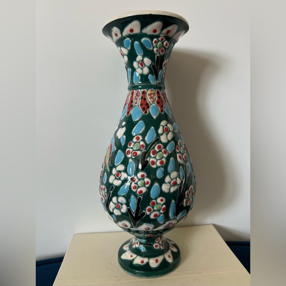 Vintage Kütahya Vase Art Turkish Pottery Vase - Picture 4 of 5